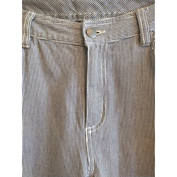 L.L. Bean Pants Women's Blue White Pinstripe Straight Wider Leg High Rise - 16 - Picture 2 of 8